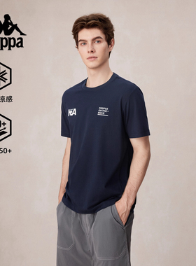 Kappa卡帕男装2025秋季新款运动休闲简约百搭短袖T恤K0F52TD43