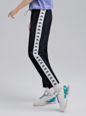 Kappa卡帕女裤夏季新款串标舒适耐磨运动休闲卫裤K0B42AK60G