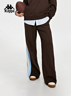 Kappa卡帕女裤夏季新款运动休闲简约舒适撞色长裤K0D82AK73