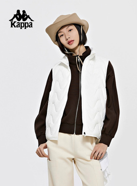 Kappa卡帕女款春季新款运动休闲复古羽绒马甲K0D82NY21