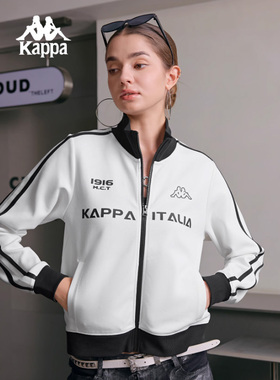 Kappa卡帕女装2025秋季新款时尚复古潮流针织立领外套K0F62WK30D