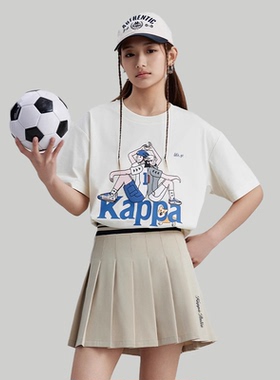 Kappa卡帕男装女装夏季新款夏索罗娜骑行图案T恤K0EX2TD94D