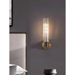 意式极简走廊过道灯卧室床头水晶壁灯客厅餐厅玄关背景墙全铜壁灯