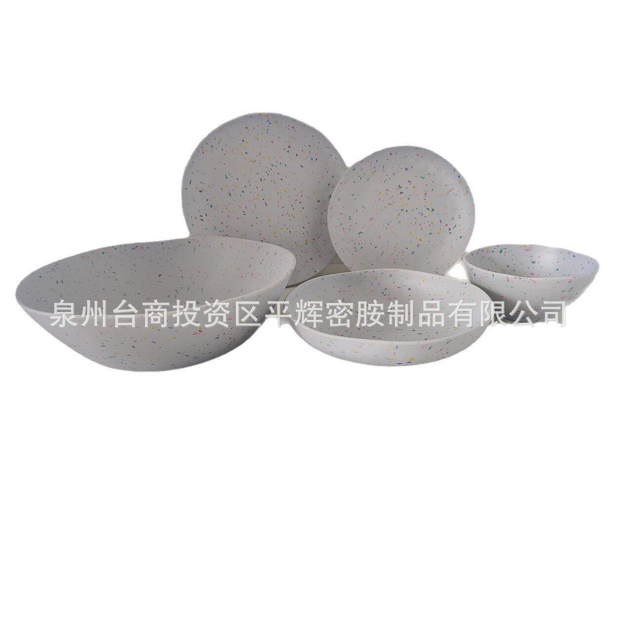 密胺餐具仿瓷异形双面磨砂碗盘套装 哑光酒店美耐皿餐具五彩喷点