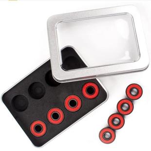 ABEC11铁盒白陶608轴承转速超快双密封 8颗滑板陶瓷轴承轮滑溜冰鞋