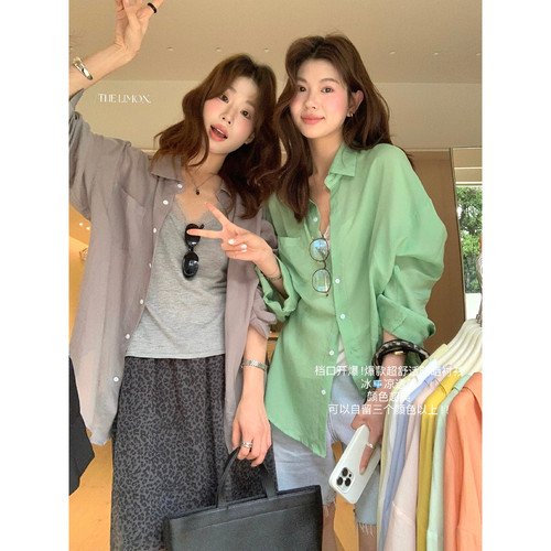 26新款自留宽松百搭防晒天丝衬衫(不含包包)10523