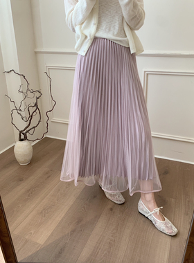 26年新款韩系亮面大摆纱裙半身裙N153-31-1816