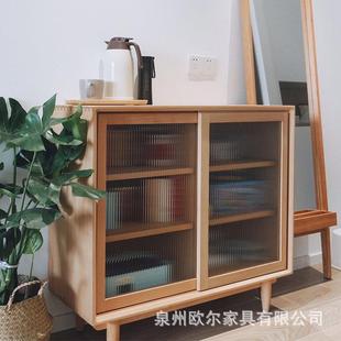 北欧实木餐边柜家用简约小户型餐厅碗柜厨房靠墙置物收纳储物柜子