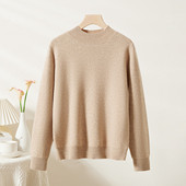 秋冬新款 百搭时尚 减龄显瘦洋气半高领女式 春竹正品 保暖打底羊毛衫