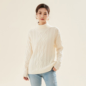 春竹100%纯羊绒25秋冬新款 保暖亲肤休闲毛衣女羊绒衫 翻领长袖 厚款