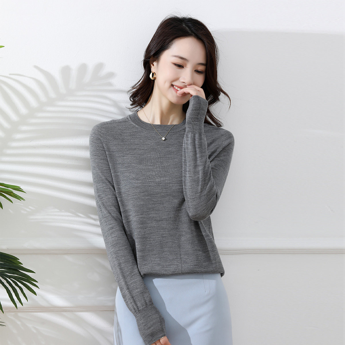 春竹纯羊毛26春季女薄款针织衫图片
