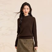 新款 26春季 春竹100%纯羊毛衫 半高领保暖洋气女打底衫 天衣无缝