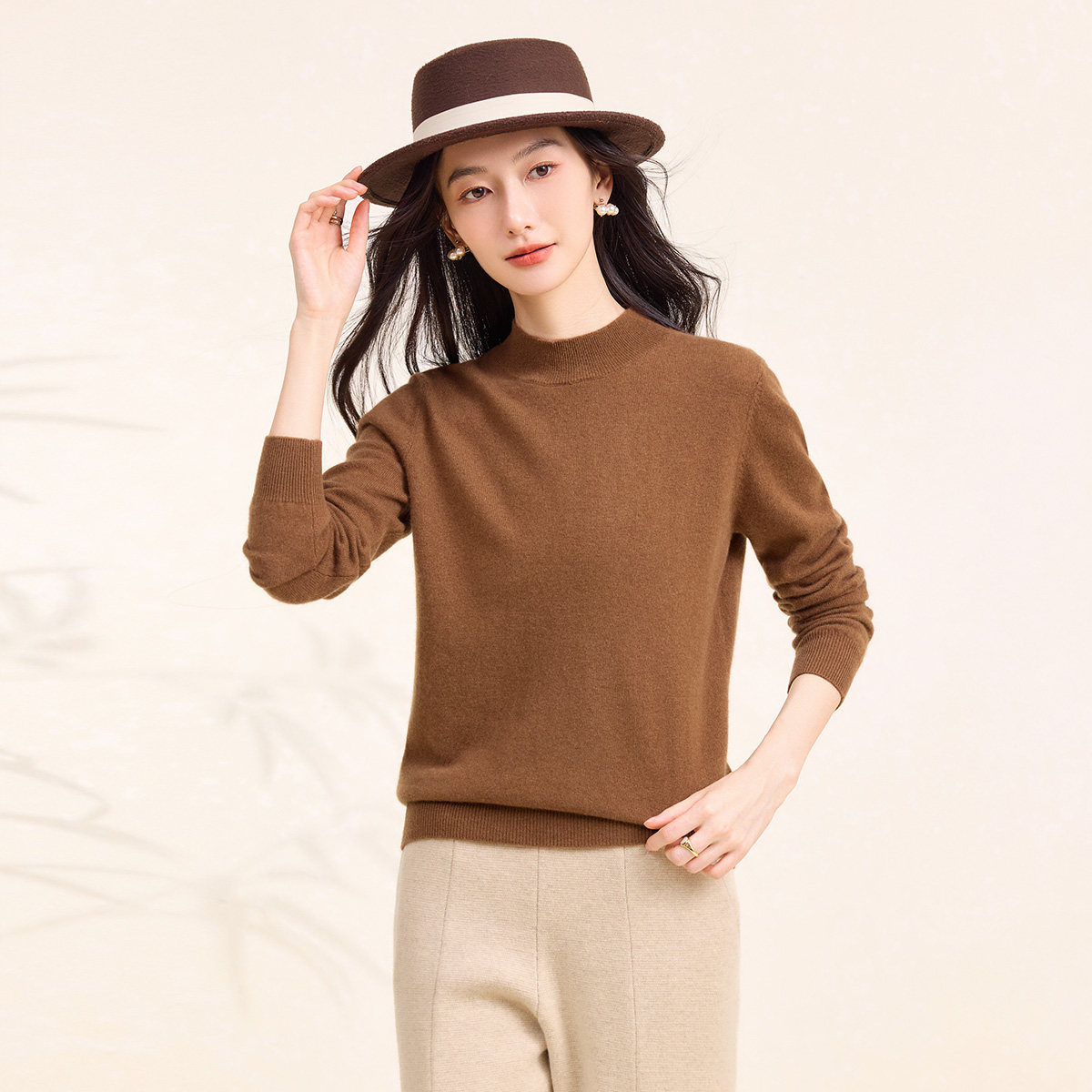 春竹25秋冬新款100%山羊绒纯色半高领针织衫毛衣女休闲保暖羊绒衫,女装/女士精品,羊绒衫,淘宝优惠券,粉丝福利购,淘宝优惠卷