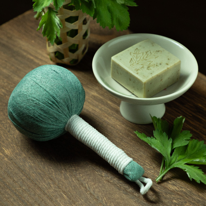 夏至艾草洁面沐浴皂苦艾清莲(赠皂托+起泡网+艾草养生锤)知时