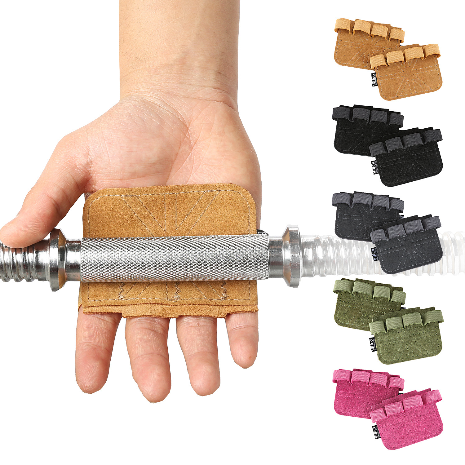 【新品】运动健身防滑护掌力量训练手套牛皮护手掌引体向上举重助