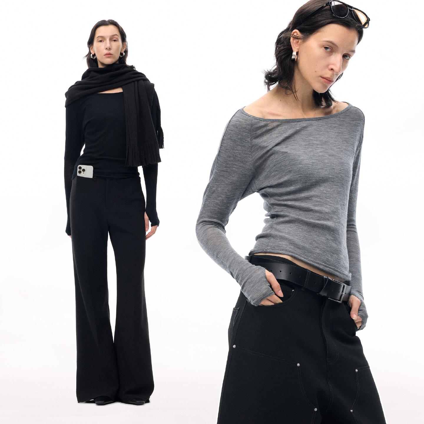 ISSIofficial*飞鱼袖纯羊毛针织打底衫