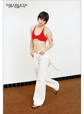 ISSIofficial*原创简约设计修身微喇中腰牛仔裤百搭显瘦直筒长裤