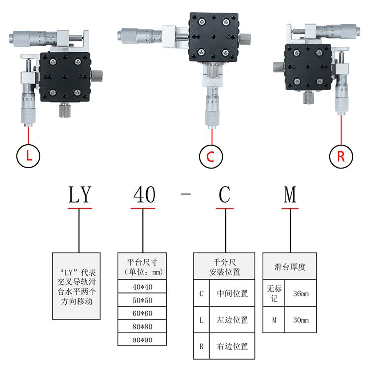 Ly40/125薄型大学光学实验精密手动部分滑台