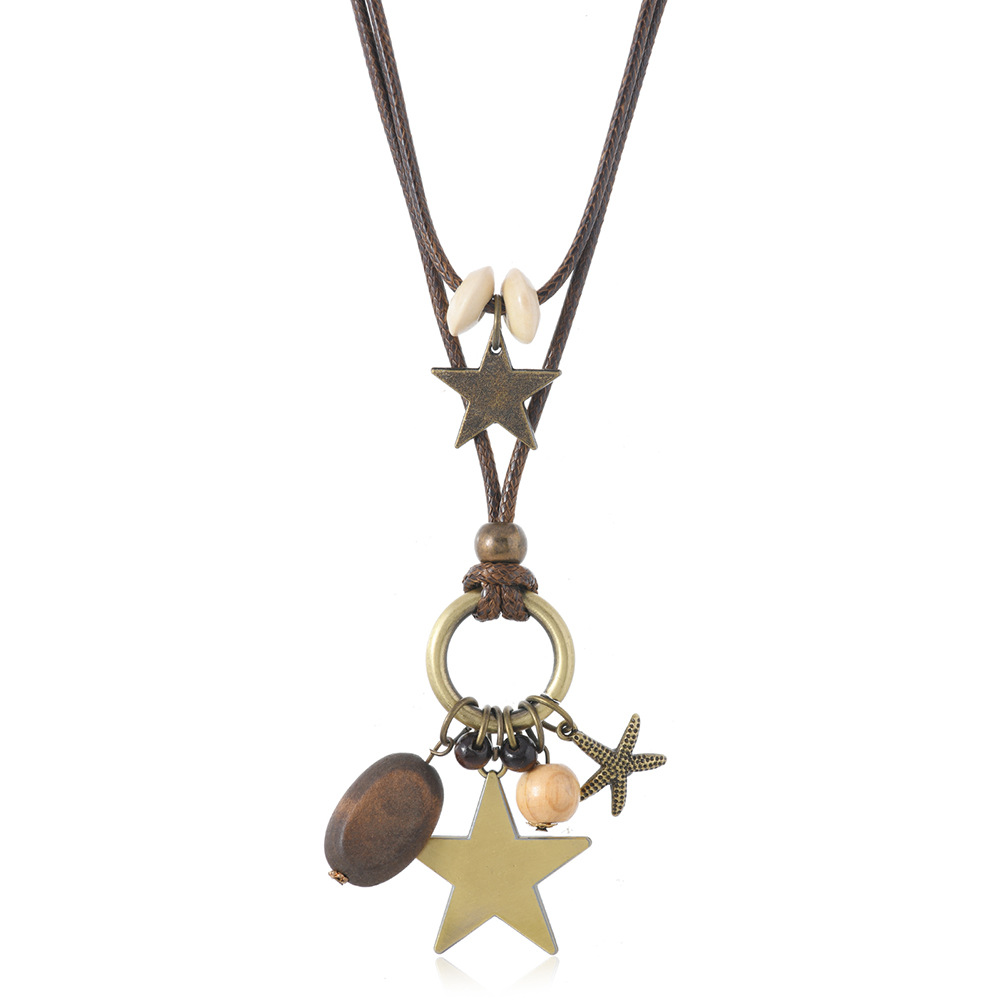 复古星星女士项链毛衣链