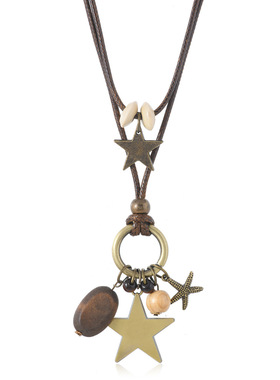 复古星星女士项链毛衣链