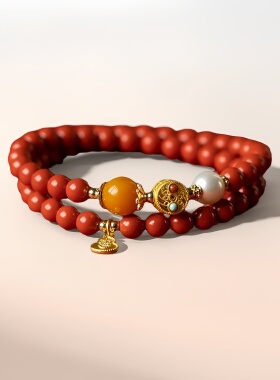 本命年配饰红色马年普陀山天然本命年手链2026多圈南红玛瑙