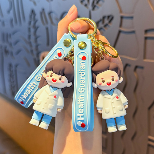 医生钥匙扣挂件卡通可爱白衣天使包包挂件中国医师节创意礼品批发