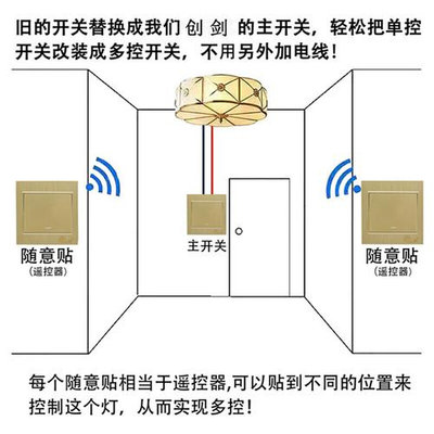 智能遥控开关无线遥控86型灯具双控220v单火线家用面板免布线开关