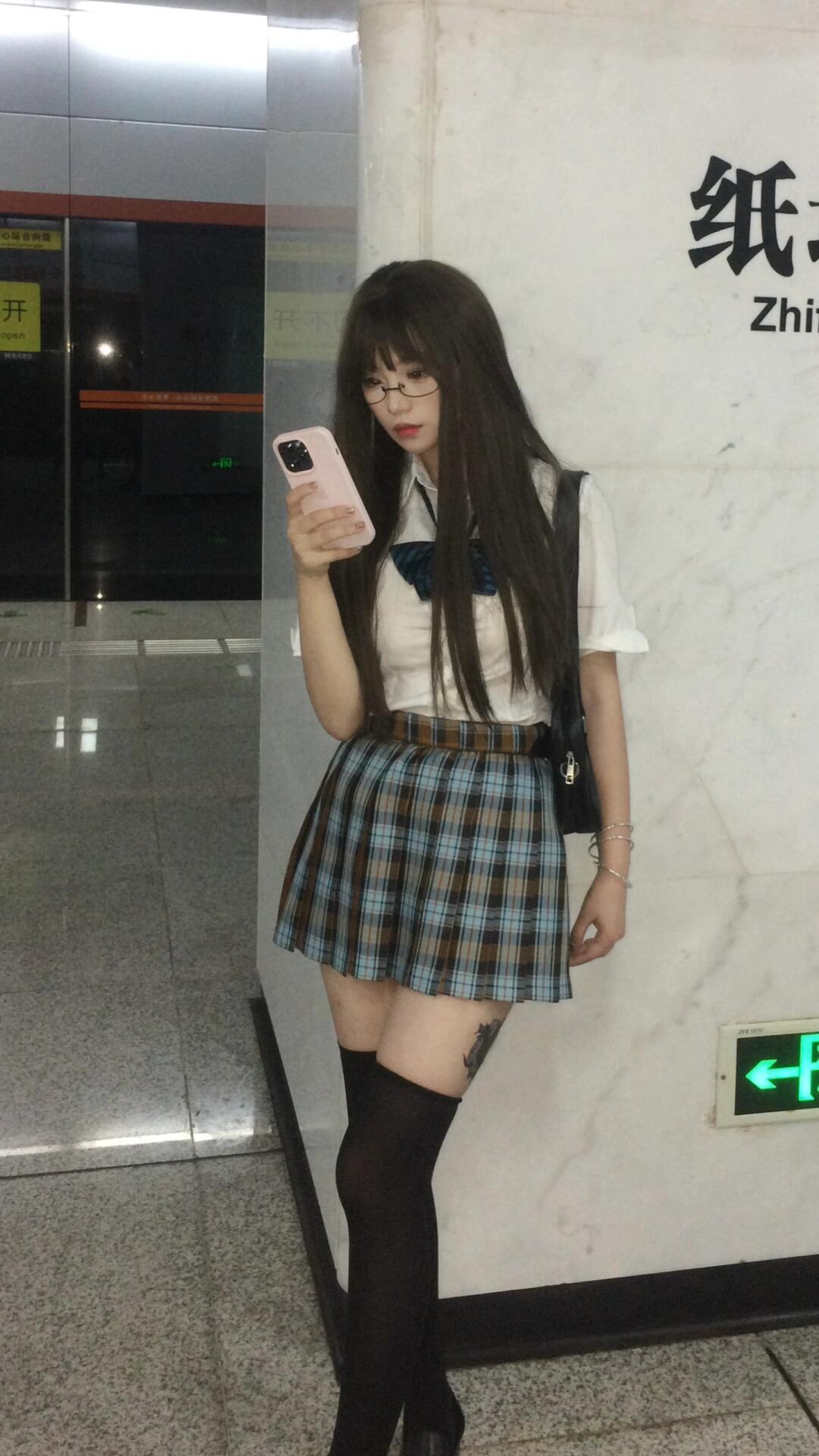 JK制服格裙狗短39CM高腰百褶裙白色弹力收腰衬衫套装女