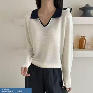 春装女款2026新款高级感超好看的白色独特漂亮薄款打底针织衫上衣
