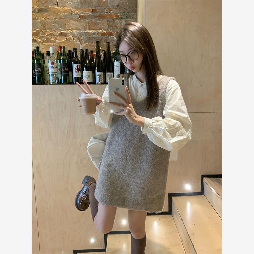 韩版宽松碎花长袖衬衫纯