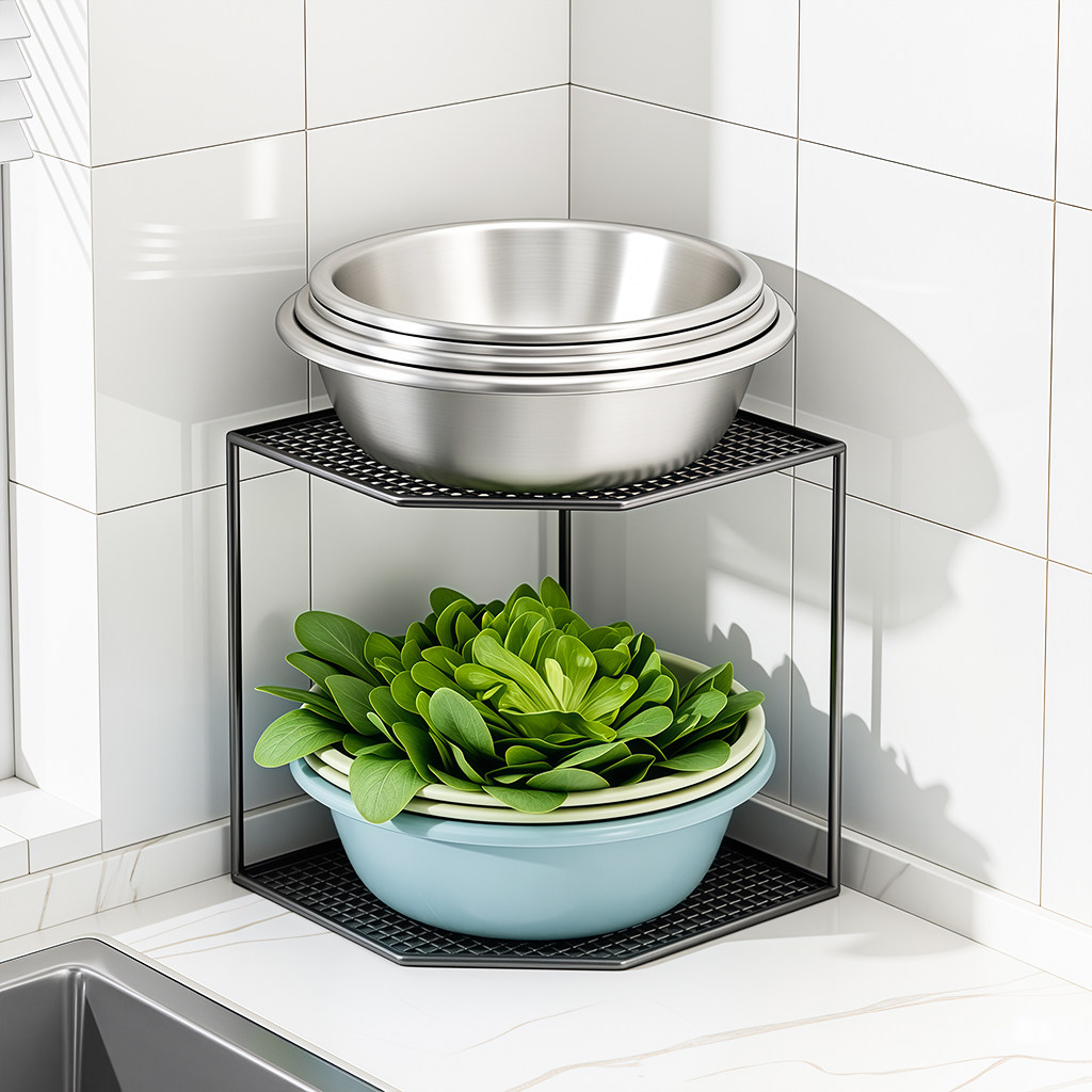 墙角放洗菜盆置物架菜篮子收纳架厨房台面三脚架菜筐菜沥水篮架子,厨房/烹饪用具,厨房置物架/置物柜/角架,淘宝优惠券,粉丝福利购,淘宝优惠卷