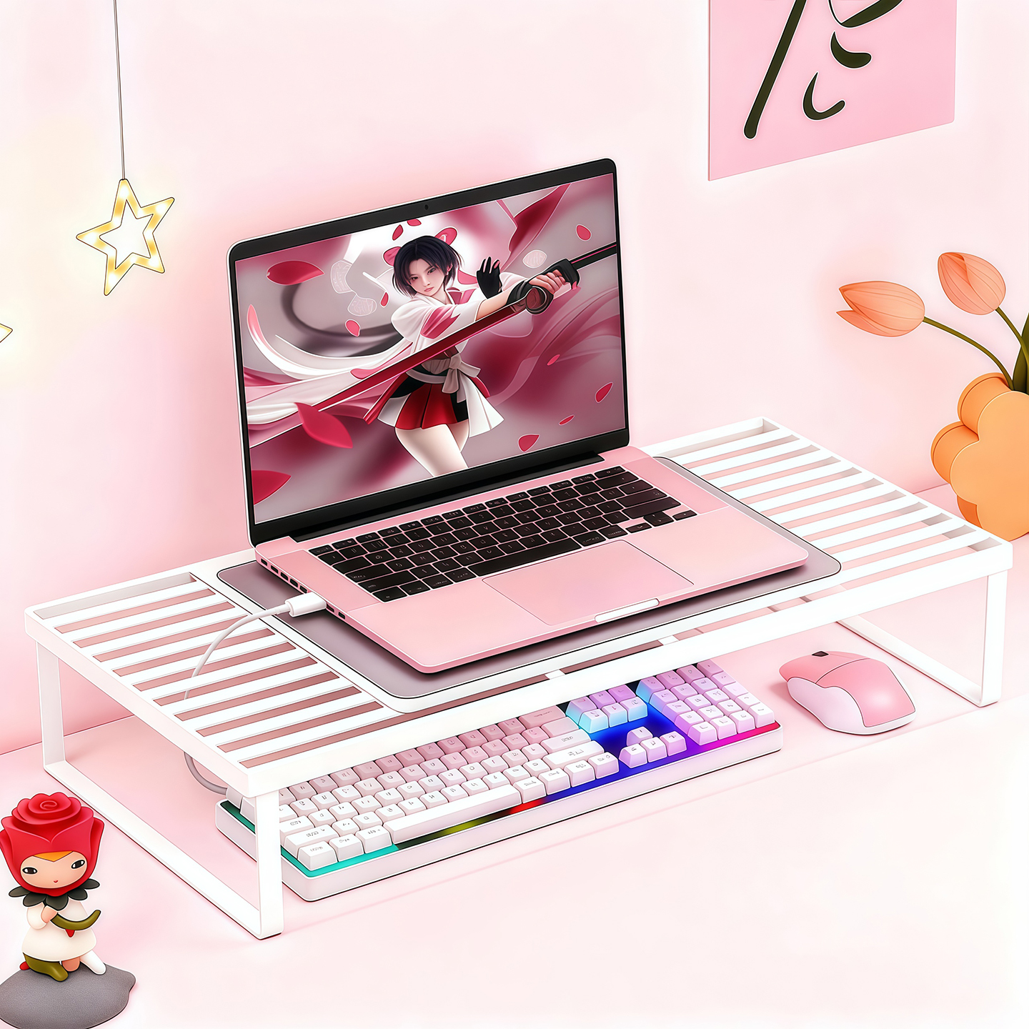 游戏本支架笔记本散热铁艺增高架