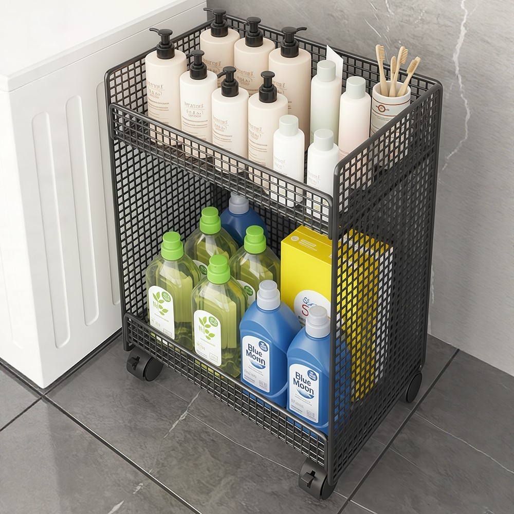 浴室置物架卫生间厕所收纳柜洗澡间洗手台落地架子夹缝带轮小推车,家庭/个人清洁工具,浴室角架/置物架,淘宝优惠券,粉丝福利购,淘宝优惠卷