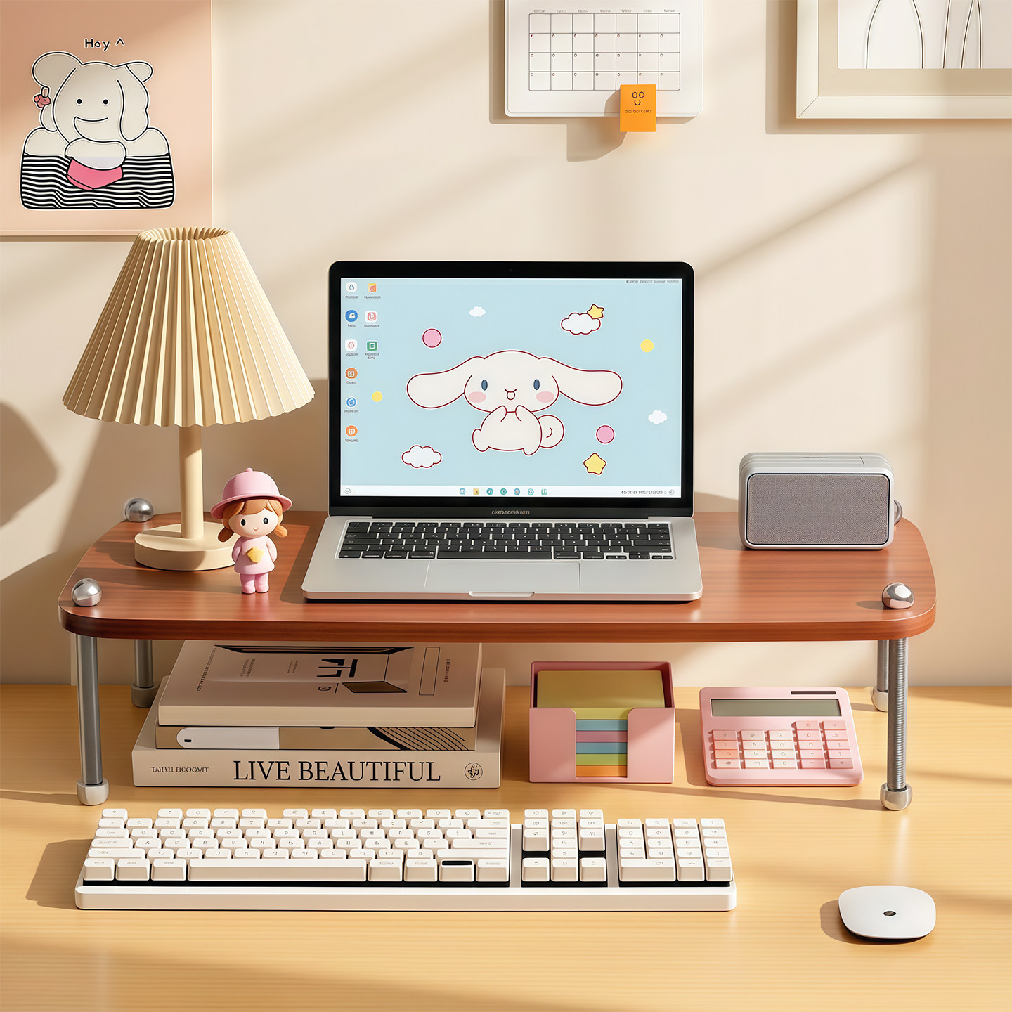 电脑支架立式增高架子台式宿舍桌面杂物零食收纳架子办公室工位上键盘