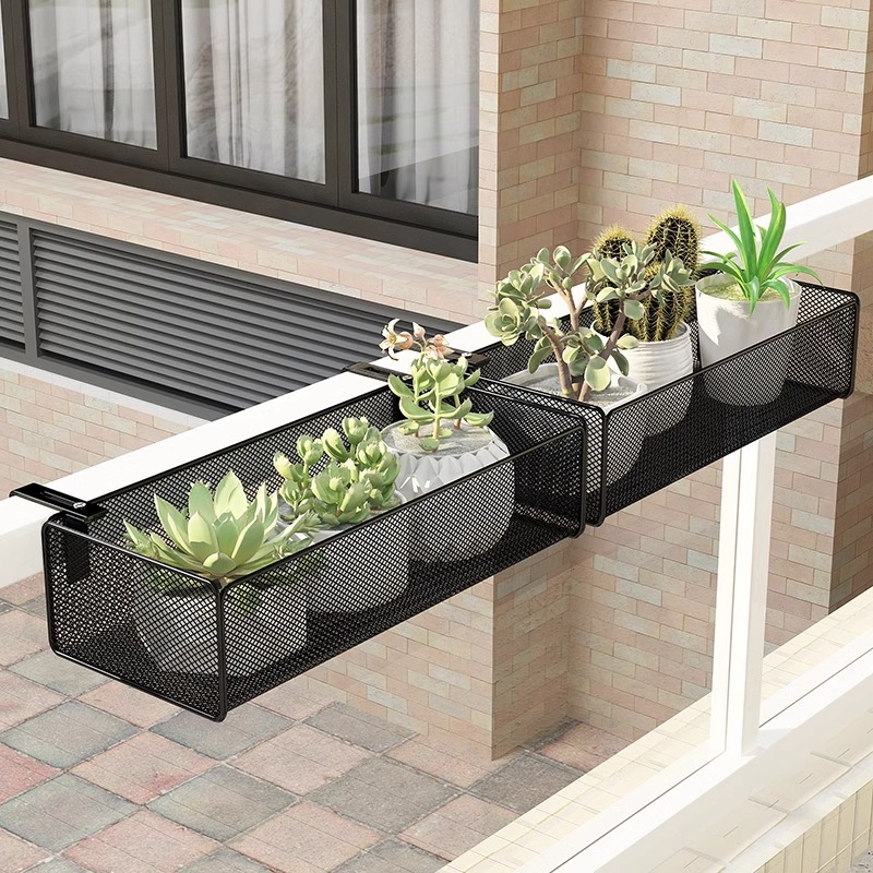 阳台置物架铁艺花架架子护栏围栏防盗网挂架悬挂式免打孔挂篮花盆