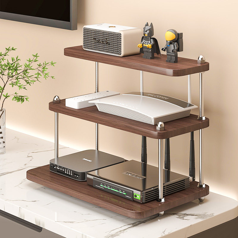 台面wifi路由器放置架电视机顶盒遥控器置物架子光猫无线网收纳盒