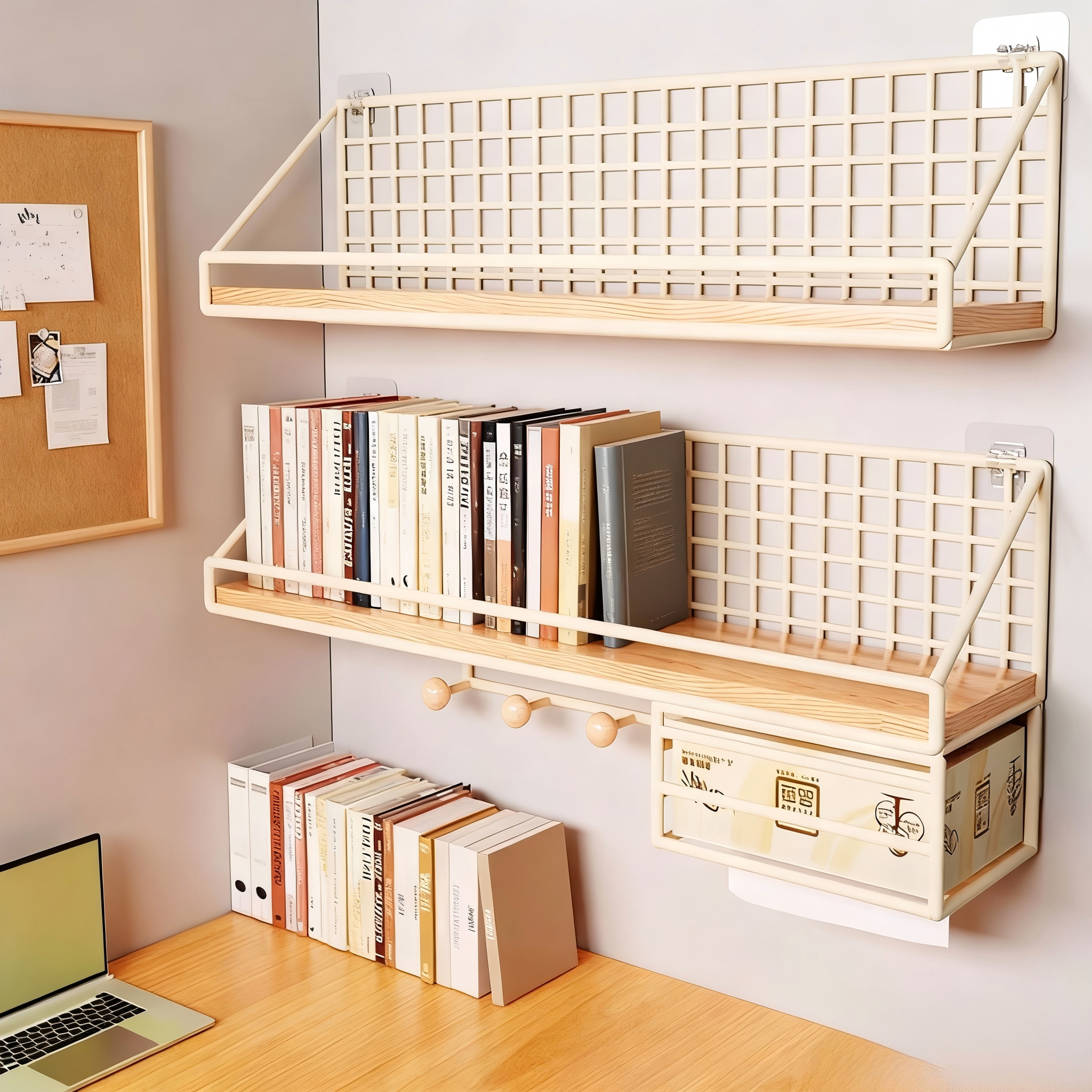 墙上置物架免打孔壁挂宿舍好物床头床上床边挂篮墙面墙壁收纳架子,收纳整理,整理架/置物架/收纳架,淘宝优惠券,粉丝福利购,淘宝优惠卷