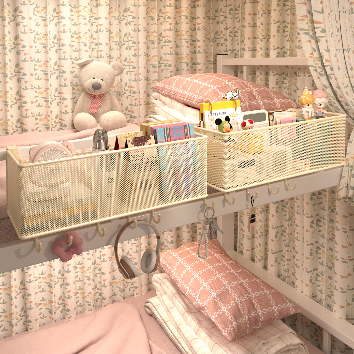 宿舍好物床头置物架床边挂篮床上上铺收纳改造必备空间利用神器