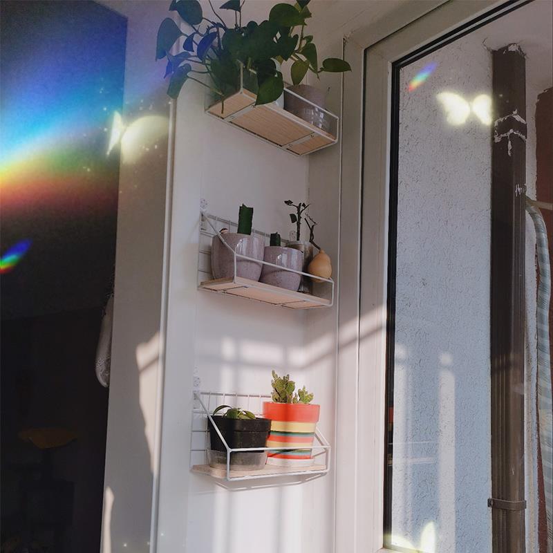 阳台花架子免打孔室内客厅多肉靠墙窄置物架壁挂式绿萝花盆绿植架