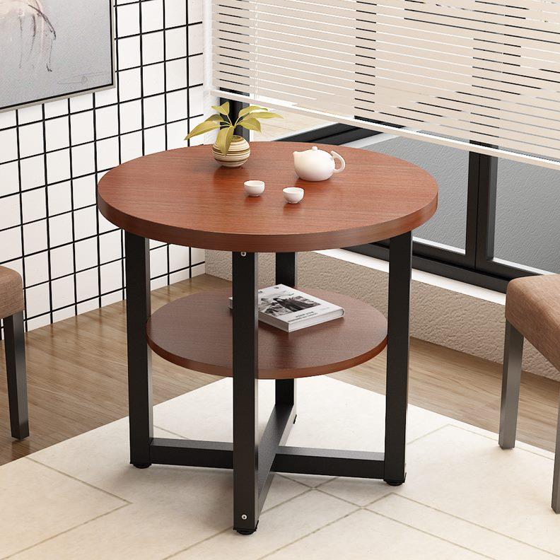 休闲双层圆形桌家用小餐桌小茶几咖啡桌会议洽谈桌接待桌组合桌椅