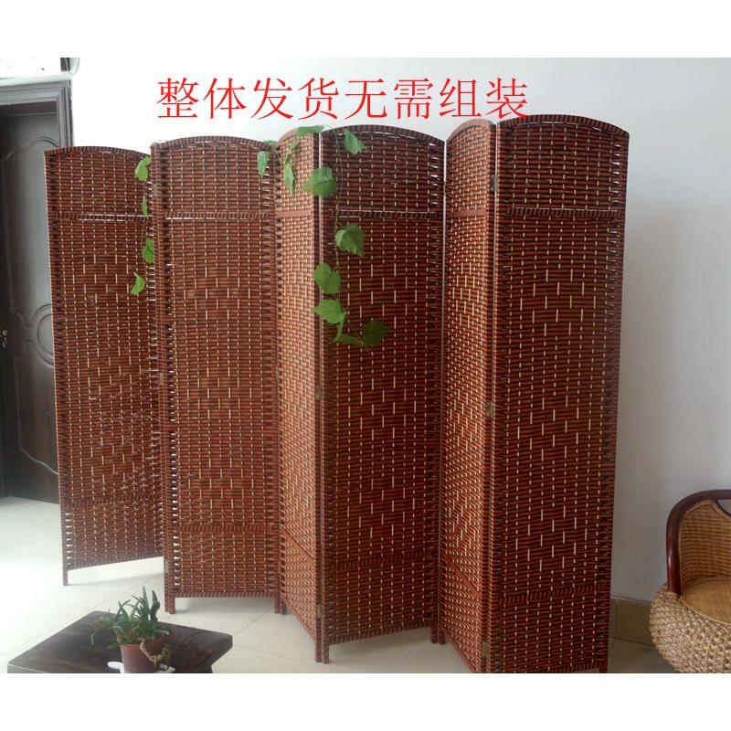 田园草编竹藤隔断玄关试衣间时尚简约客厅卧室折屏简易折叠屏风