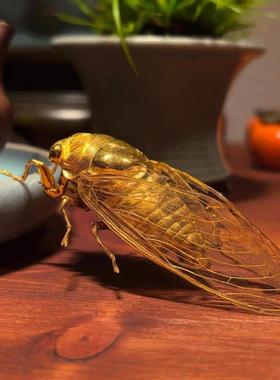 知瞭蜕变成金蝉重工金蝉摆件居家覆古高级感车载百搭办公桌面摆饰