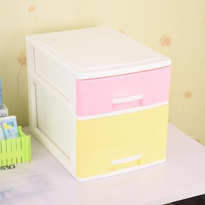 抽屉式收纳柜塑料桌面整理盒家用简易储物箱多层迷你内衣3层小号