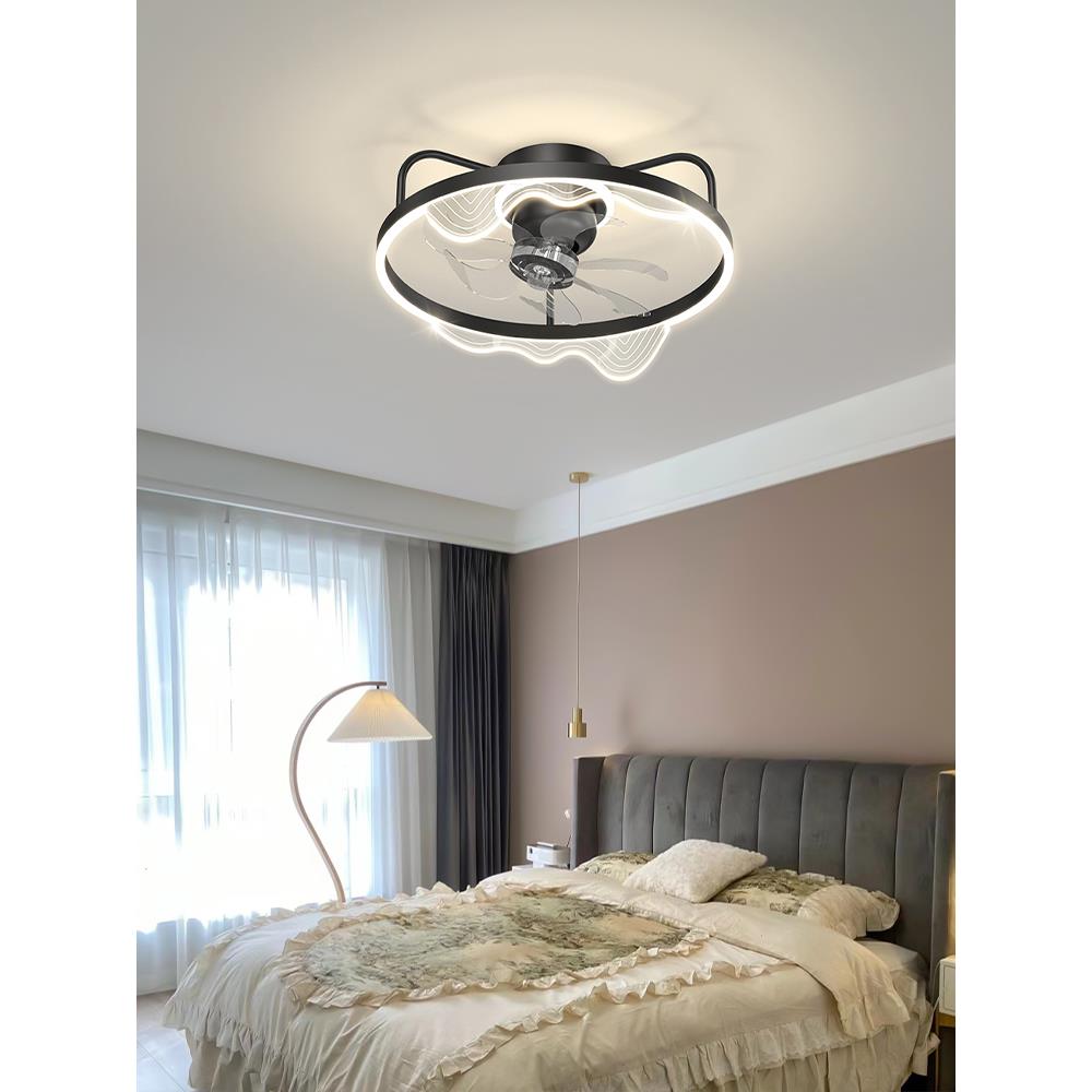 儿童房卧室吸顶灯风扇灯360度摇头吊扇灯家用餐厅带电扇一体吊灯