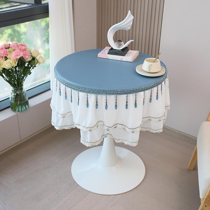 桌布装饰品办公室皮革圆形桌罩茶几餐桌阳台小圆桌玻璃桌子圆桌罩
