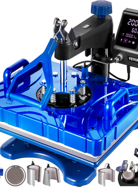 新款10合1烫画机蓝色热转印机服装帽子笔图案烫印机多功能烫画机