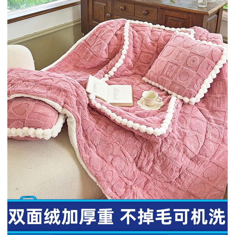 多功能折叠加厚抱枕被子两用午睡车上靠垫办公室枕头空调被绒毯冬