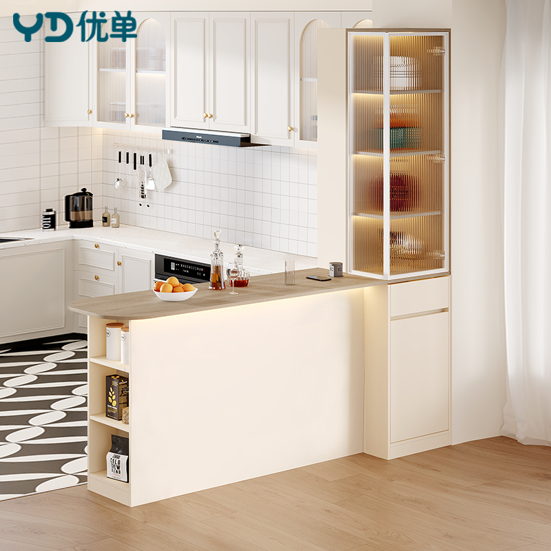 客厅双面餐边柜家用吧台隔断柜餐桌一体靠墙边柜收纳窄柜2G374
