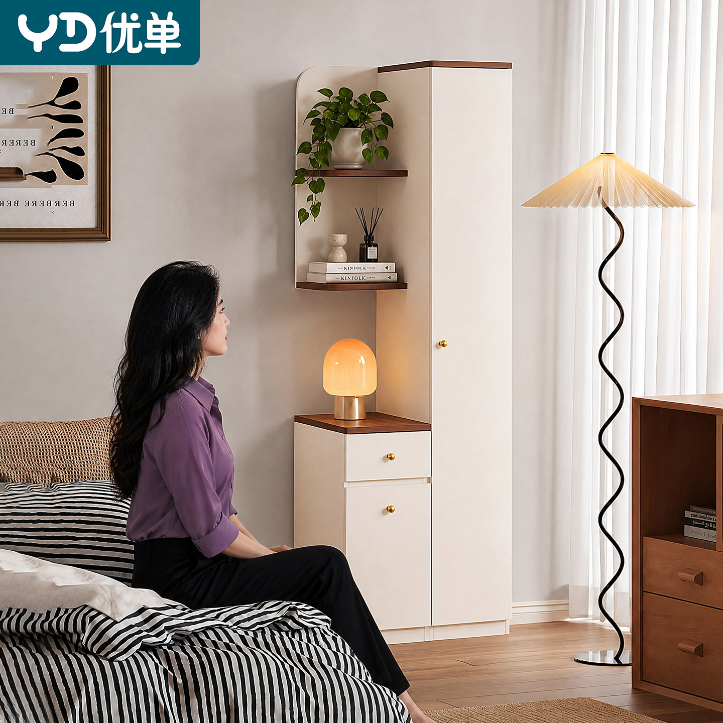 简易衣柜家用卧室2026款实木衣柜小户型省空间床头柜小型超窄A102