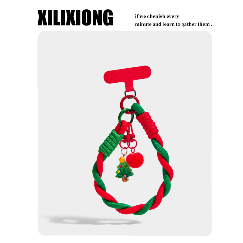 XILIXIONG原创设计圣诞树手机挂件包包挂饰钥匙扣T扣挂绳圣诞礼物